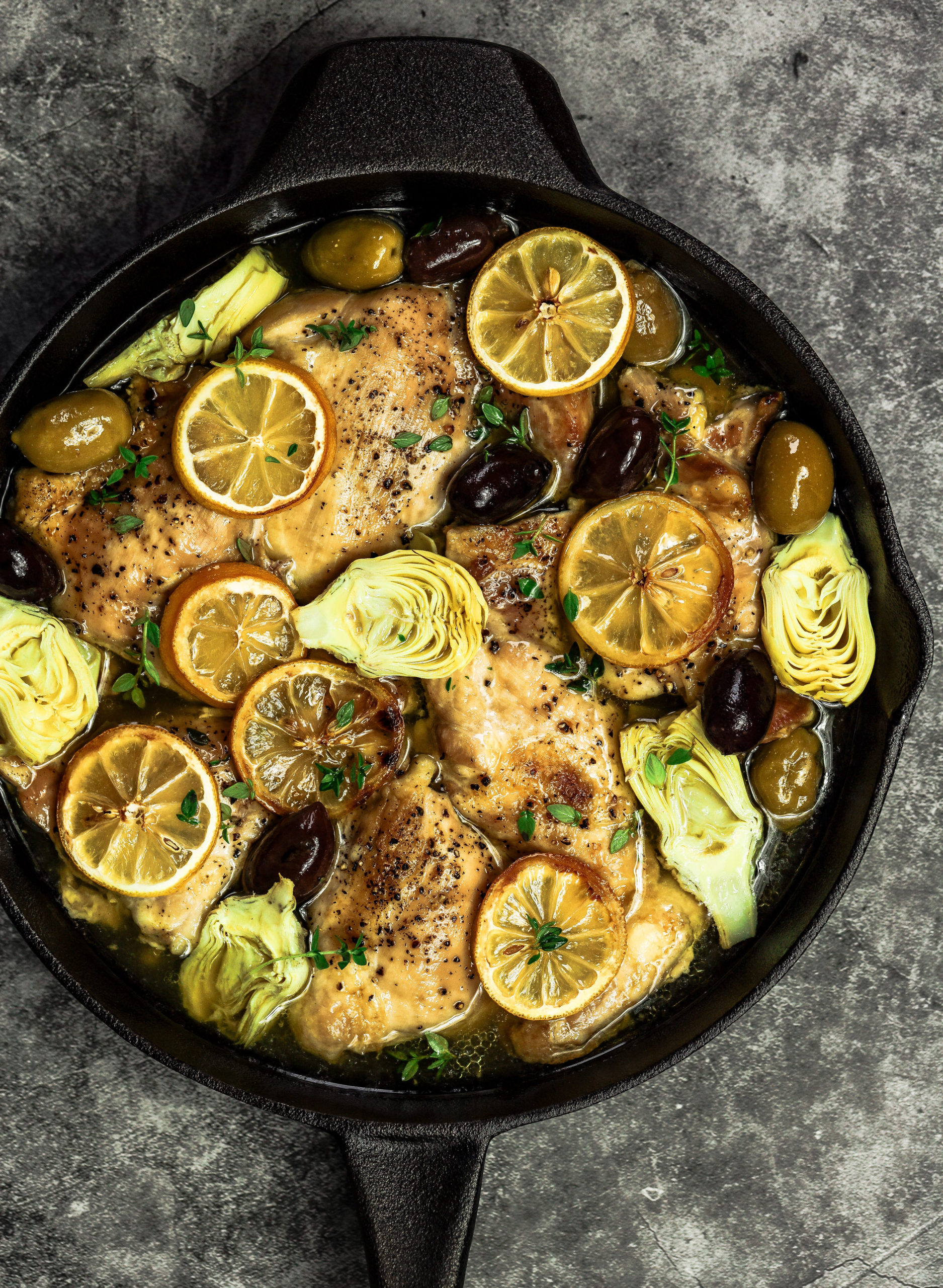 Chicken Thighs with Garlic, Lemon, Artichoke Hearts and Olives – Elif's ...